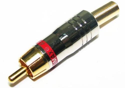 RCA Plug Screw Logo 5.3mm Spring Red